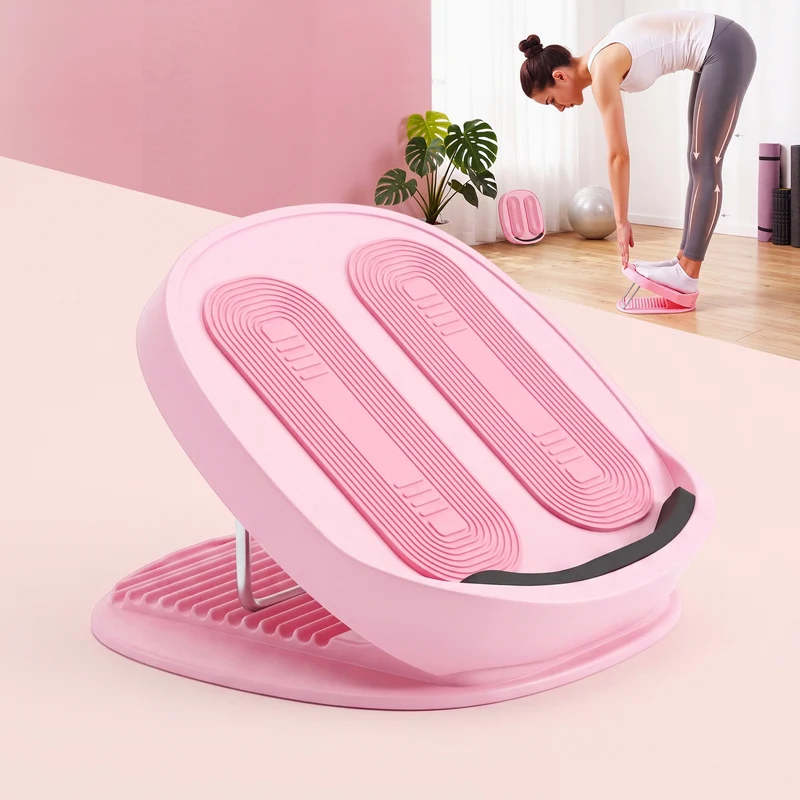 Everfit Slant Balance Board, 14-Level Adjustable Incline Calf Stretcher Pink