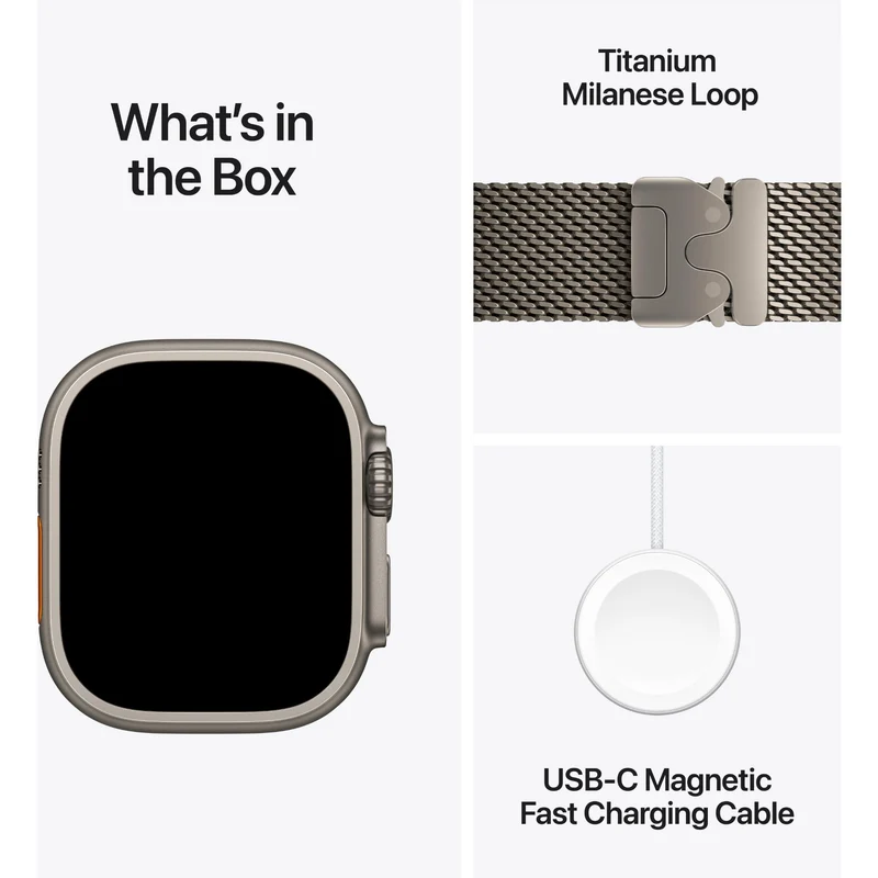 Apple Watch Ultra 4 49mm Natural Titanium Case GPS + Cellular Natural Titanium Milanese Loop (S)