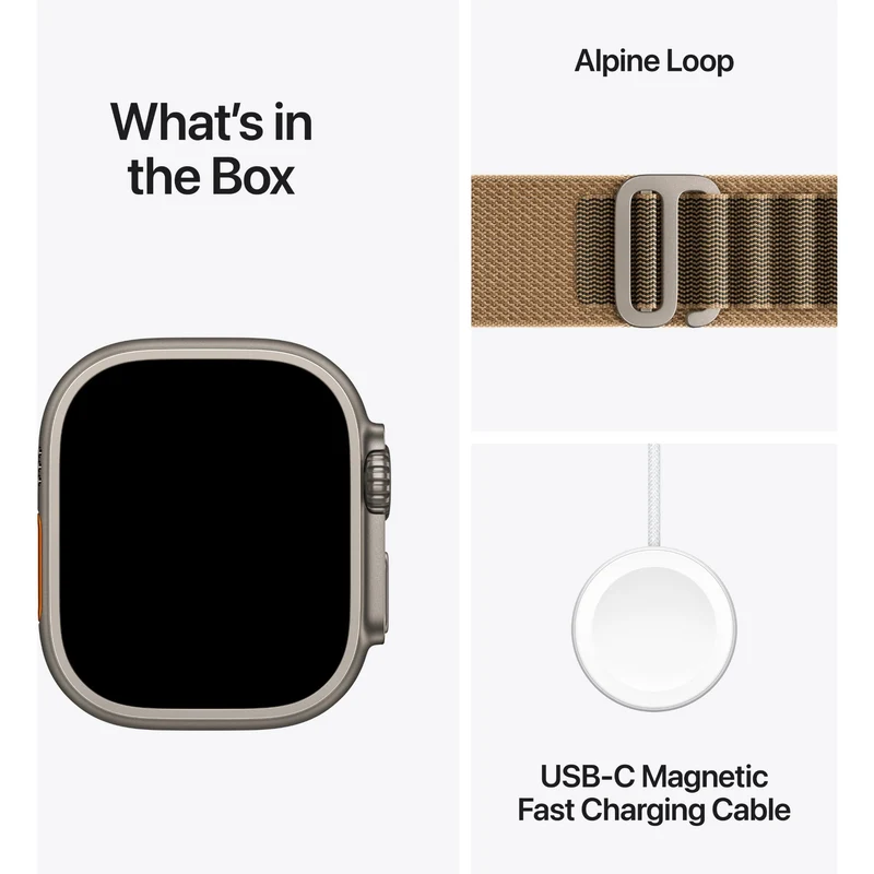 Apple Watch Ultra 4 49mm Natural Titanium Case GPS + Cellular Alpine Loop (M) [Desert]
