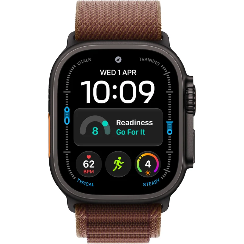 Apple Watch Ultra 4 49mm Black Titanium Case GPS + Cellular Alpine Loop (M) Burgundy