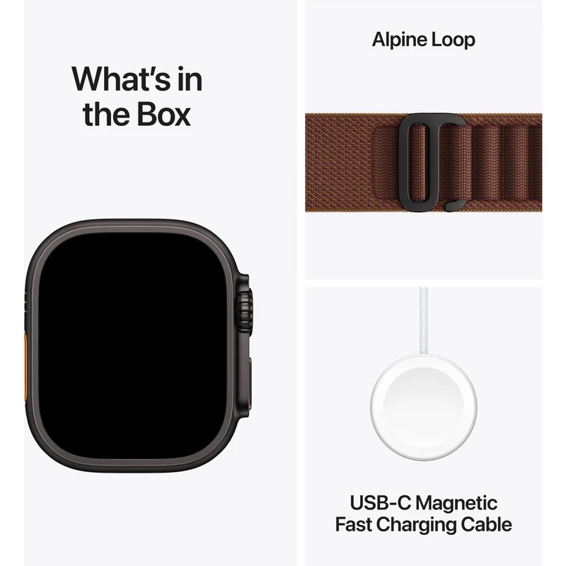 Apple Watch Ultra 4 49mm Black Titanium Case GPS + Cellular Alpine Loop (L) [Burgundy]