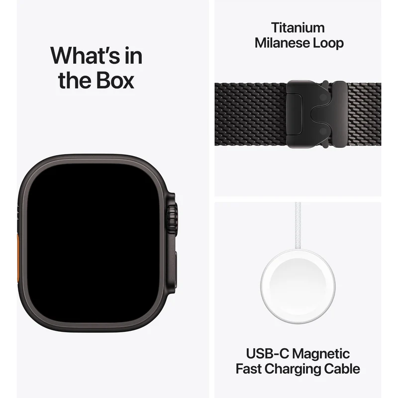 Apple Watch Ultra 4 49mm Black Titanium Case GPS + Cellular Black Titanium Milanese Loop (M)