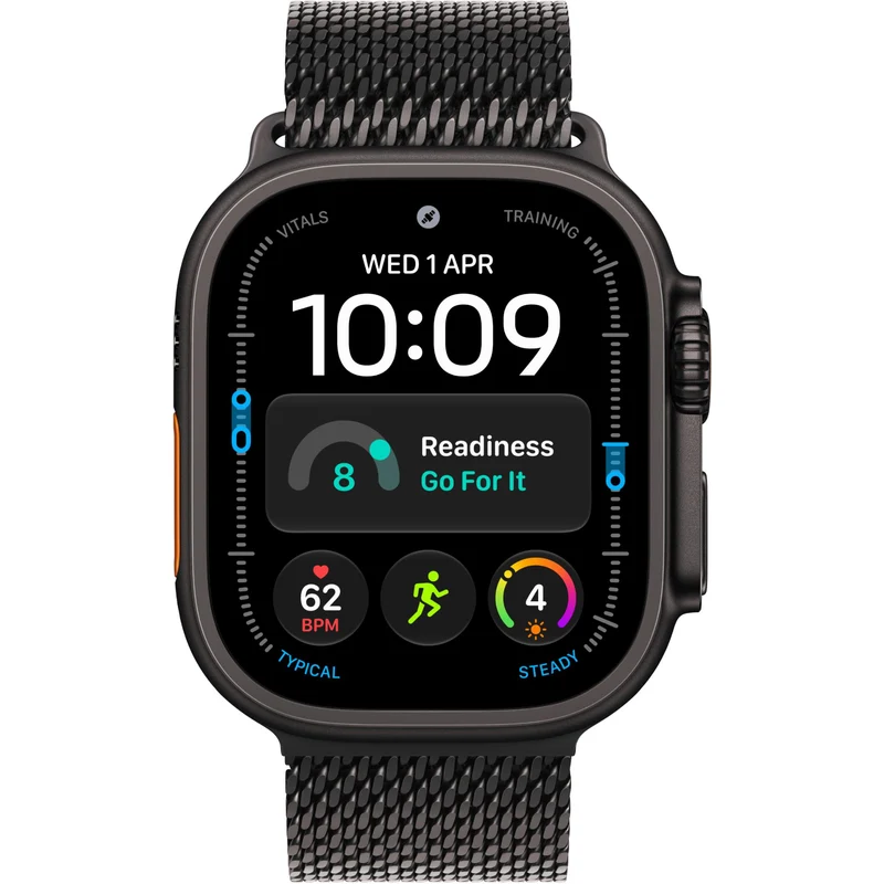 Apple Watch Ultra 4 49mm Black Titanium Case GPS + Cellular Black Titanium Milanese Loop (L)