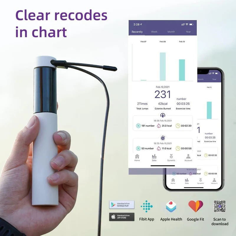 ALLIUMS Smart Jump Rope with App Tracking, Bluetooth & Adjustable Length