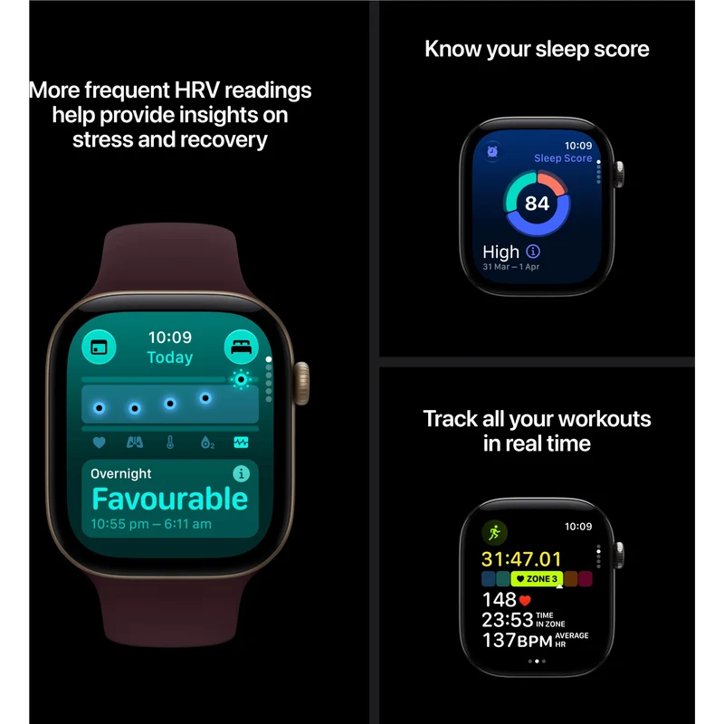 Apple Watch Series 12 46mm Radiant Gold Titanium Case GPS + Cellular Radiant Gold Milanese Loop (M/L)
