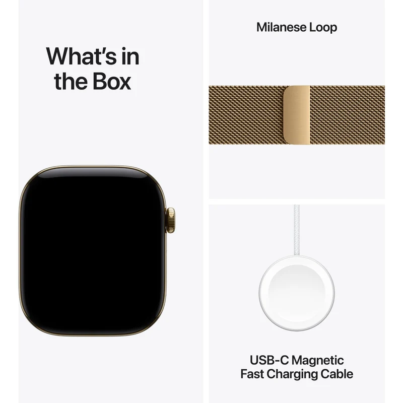 Apple Watch Series 12 42mm Radiant Gold Titanium Case GPS + Cellular Radiant Gold Milanese Loop
