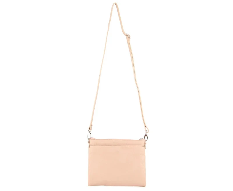 Pierre Cardin Ladies Cross Body Bag Leather Clutch Shoulder Sling Womens - Blush