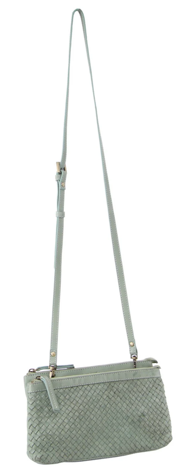 Pierre Cardin Womens Woven Cross-Body Bag 3-Piece Set (Mint Green)