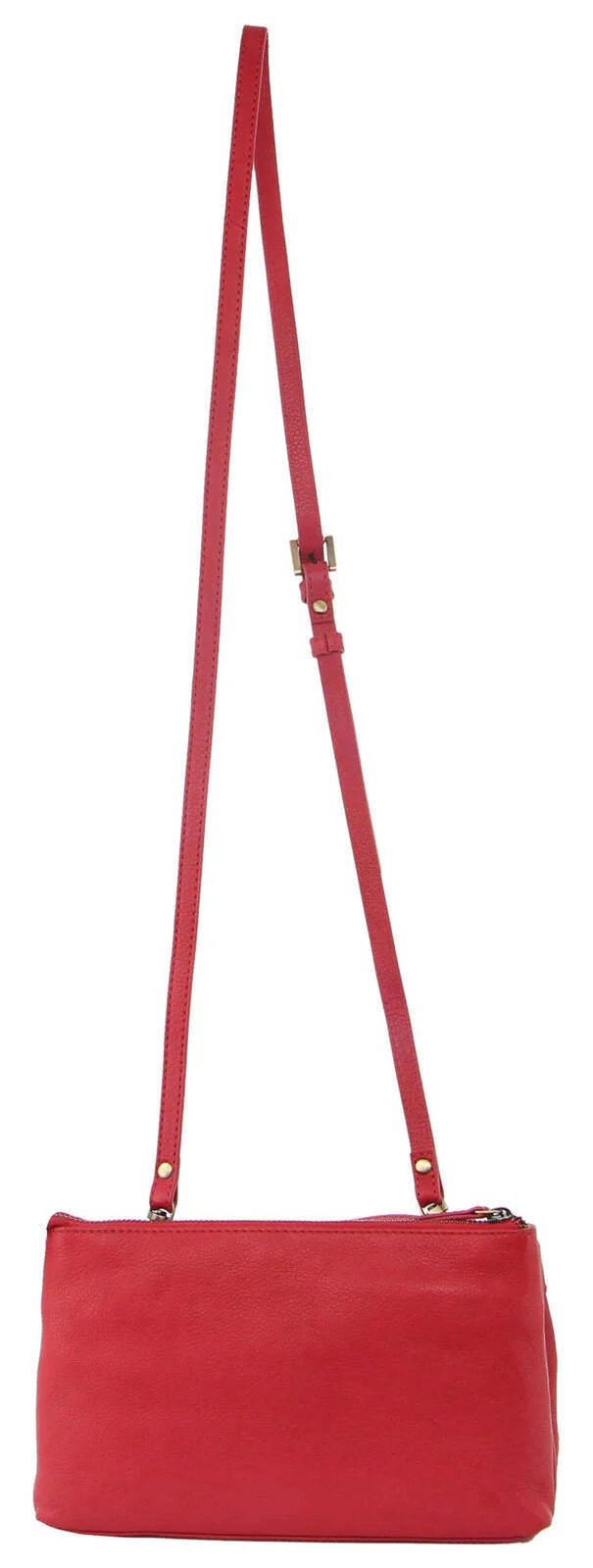 Pierre Cardin Womens Woven Leather Cross-Body Bags + Backpack 3PC Set (Red)