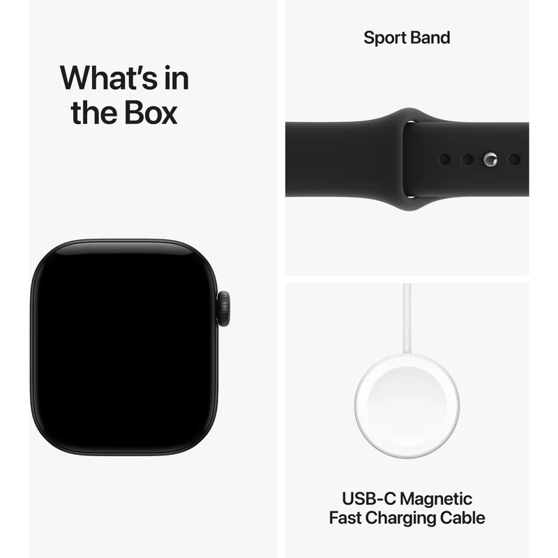 Apple Watch Series 12 42mm Black Aluminium Case GPS Sport Band (M/L) [Black]