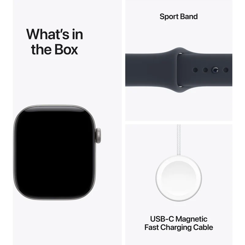 Apple Watch Series 12 42mm Space Grey Aluminium Case GPS Sport Band (M/L) [Navy Blue]
