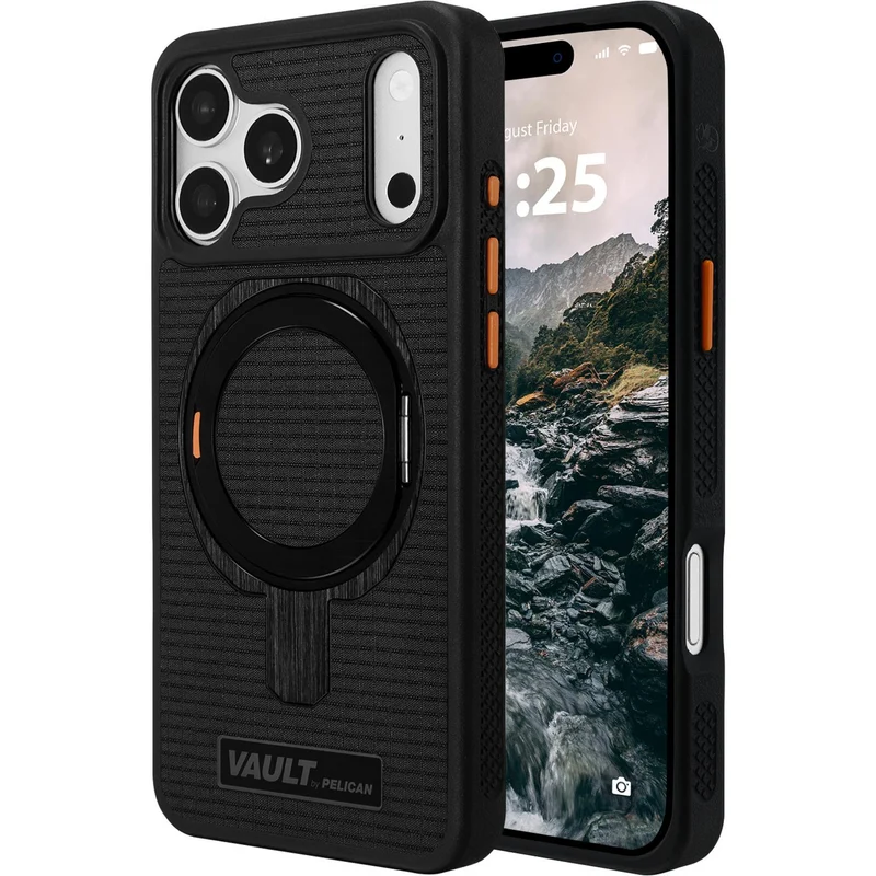 Pelican Vault MagSafe Stand Case for iPhone 18 Pro Max (Black)