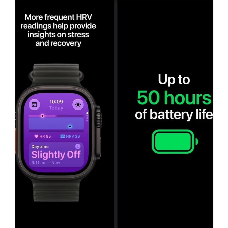 Apple Watch Ultra 4 49mm Natural Titanium Case GPS + Cellular with Translucent Ocean Band (Grey)