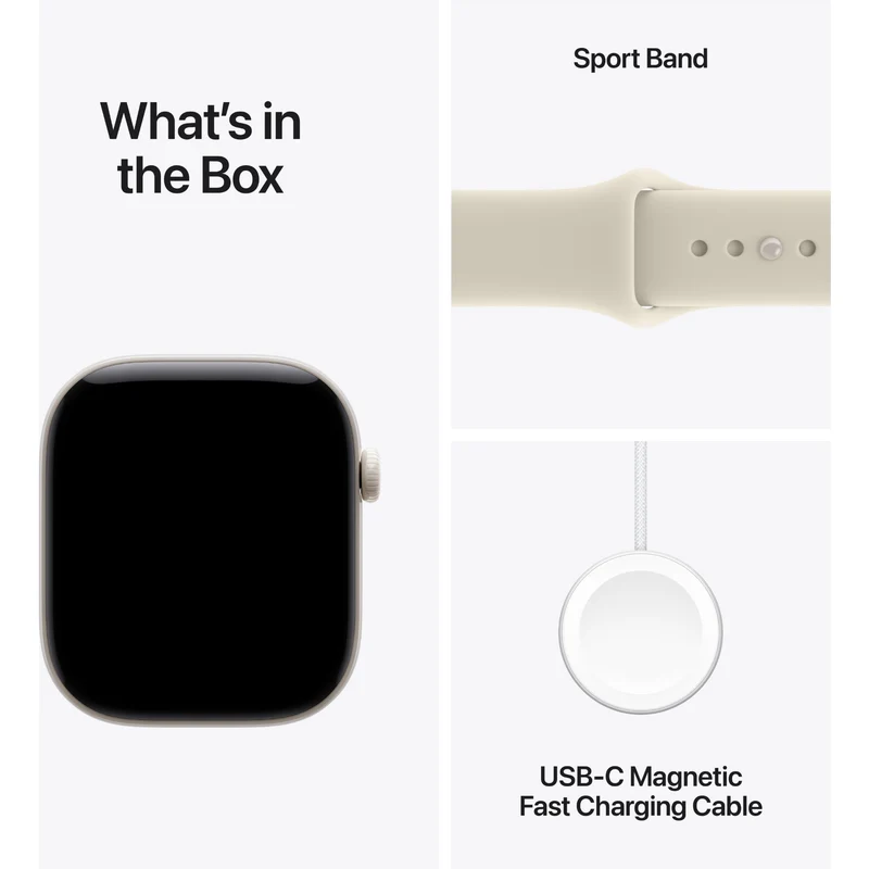 Apple Watch Series 12 46mm Pearl White Ceramic Case GPS + Cellular Sport Band (S/M) [Sand]