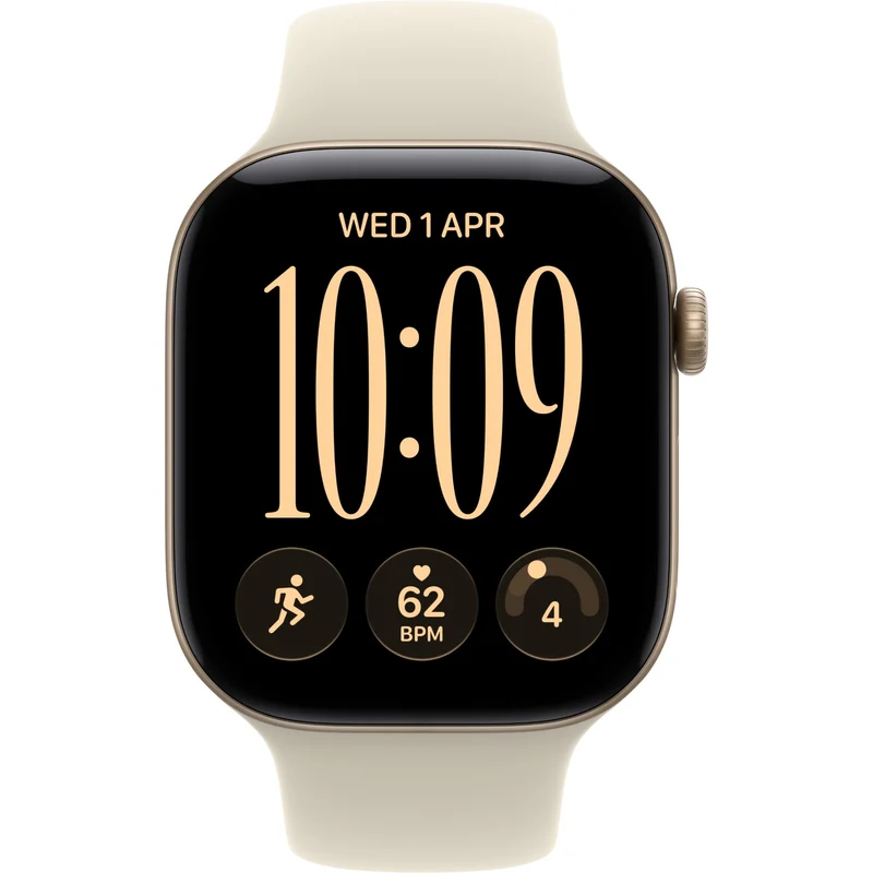 Apple Watch Series 12 46mm Light Gold Aluminium Case GPS + Cellular Sport Band (S/M) [Sand]