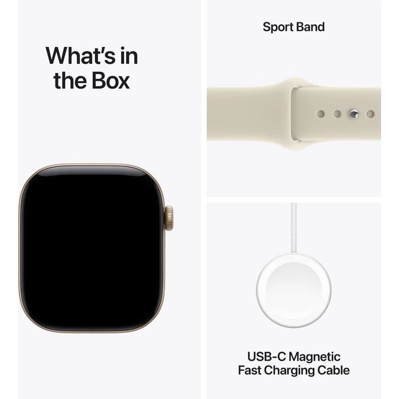 Apple Watch Series 12 46mm Light Gold Aluminium Case GPS Sport Band (S/M) [Sand]