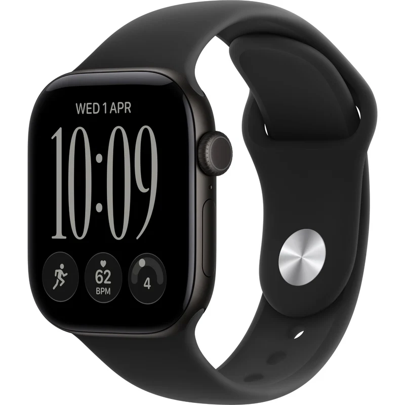 Apple Watch Series 12 42mm Black Aluminium Case GPS Sport Band (S/M) (Black)