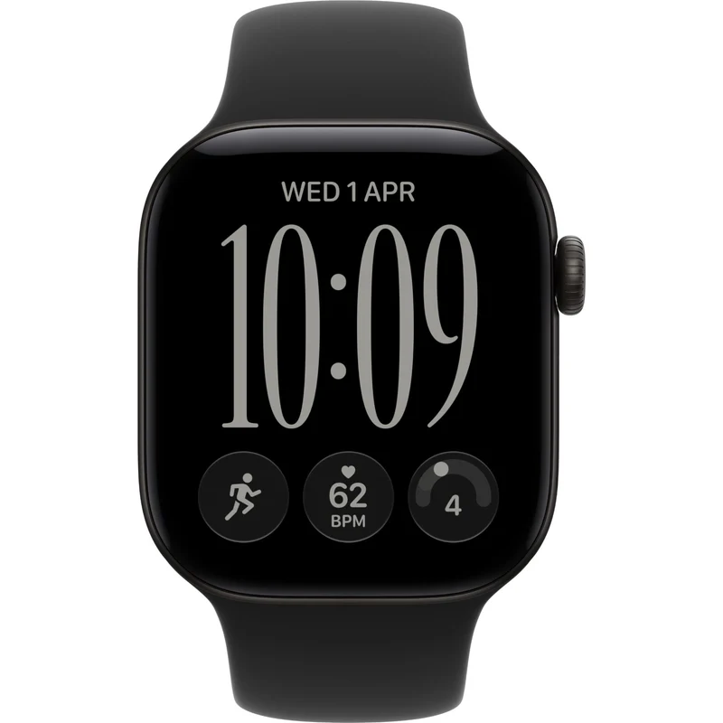 Apple Watch Series 12 42mm Black Aluminium Case GPS Sport Band (S/M) (Black)