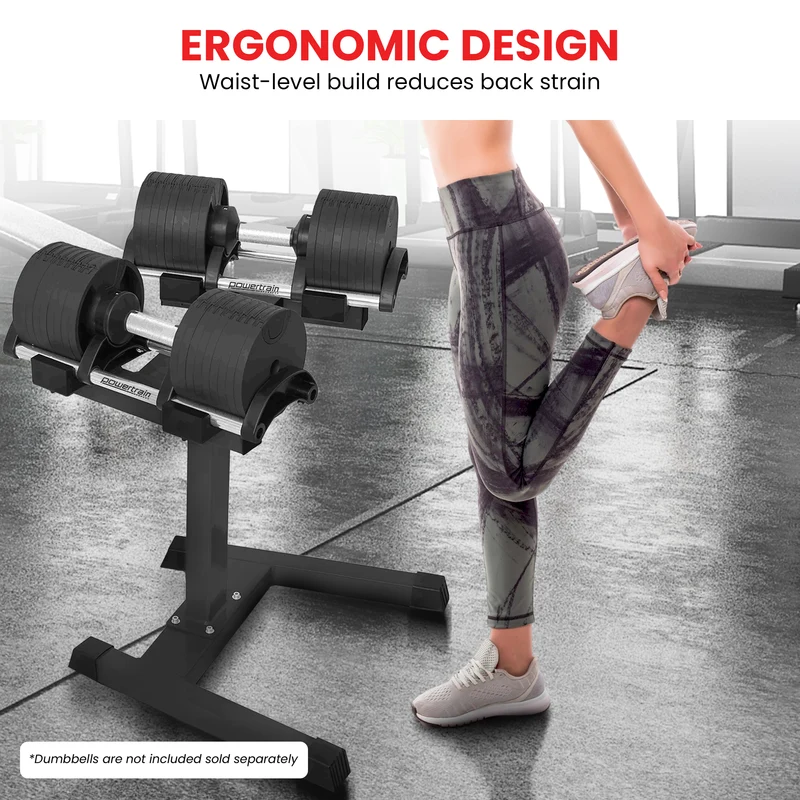 Powertrain 150kg Heavy Duty Adjustable Dumbbell Stand Weight Rack Holder for Eon 36kg Dumbbells Home Gym Storage