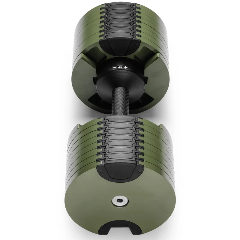 Powertrain Eon 45kg Adjustable Dumbbell Fast Dial Selector 5-45kg Home Gym Strength Training Free Weight - Green