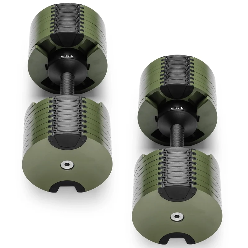 Powertrain Eon 90kg Adjustable Dumbbells Pair with Stand 5-45kg Quick Dial Weight Set for Home Gym Strength Training