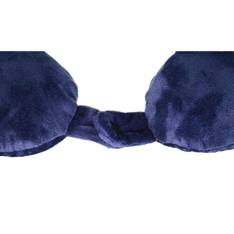 Milleni Travel Memory Foam Neck Pillow w/ Snap Button Closure Blue