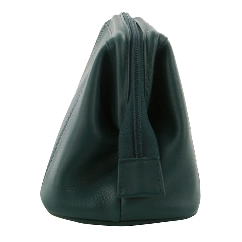 Pierre Cardin Rustic Leather Toiletry/Travel/Cosmetic Utility Bag Zirkon