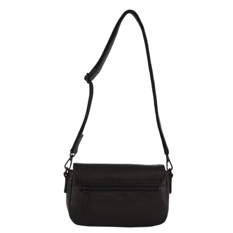 Pierre Cardin Leather Pleated Design Shoulder Crossbody Bag 25x14cm Black
