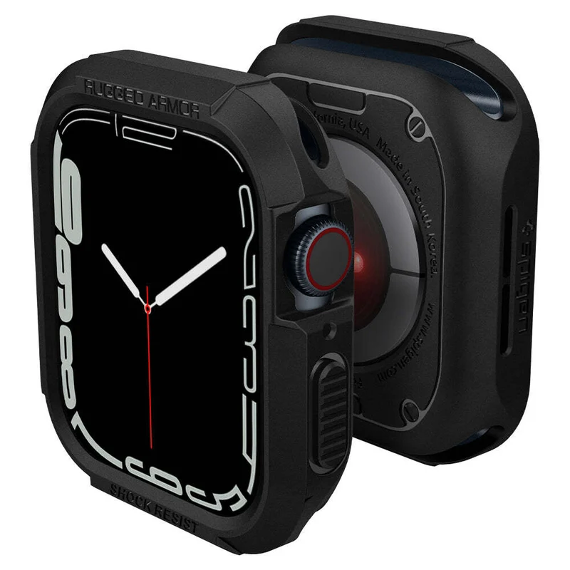 Spigen Apple Watch SE3/9/8/SE2/7/6/SE/5/4 (41mm/40mm) Rugged Armor Case (Black)