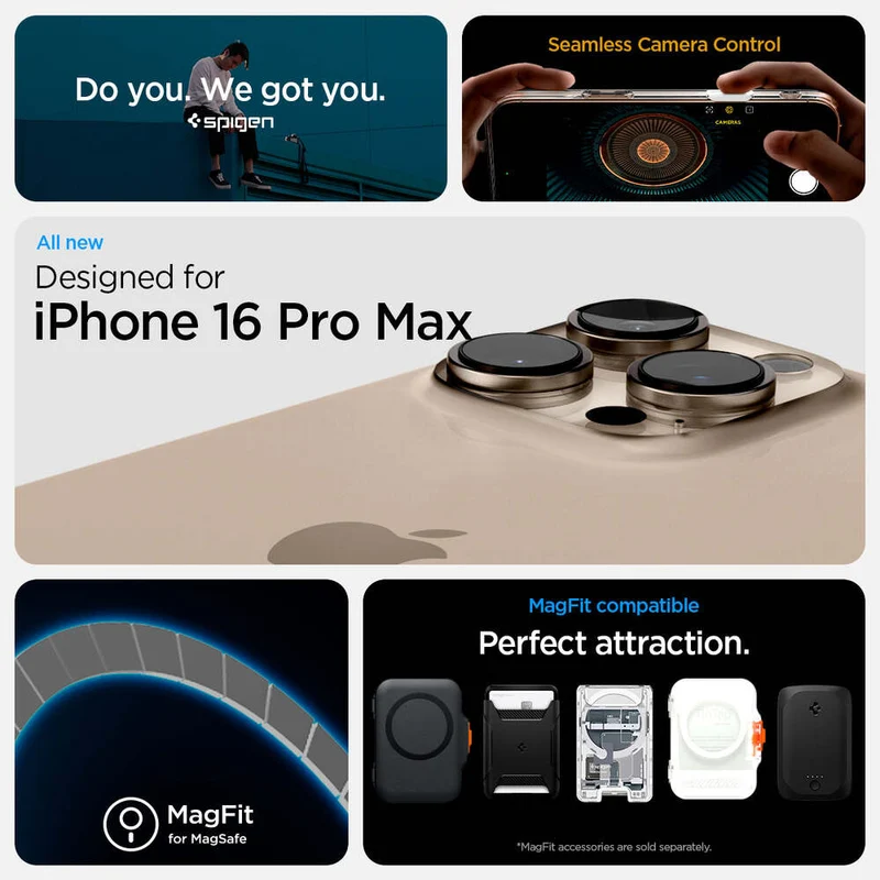 Spigen Apple iPhone 16 Pro Max Ultra Hybrid T MagFit Case (Clear Case / Graphite Ring)