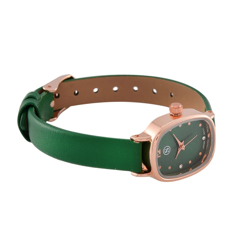 STRADA PC21S Uhr mit Japanischem Uhrwerk, Roségoldfarbenem Gehäuse und Kaffeebraunem PU-Armband