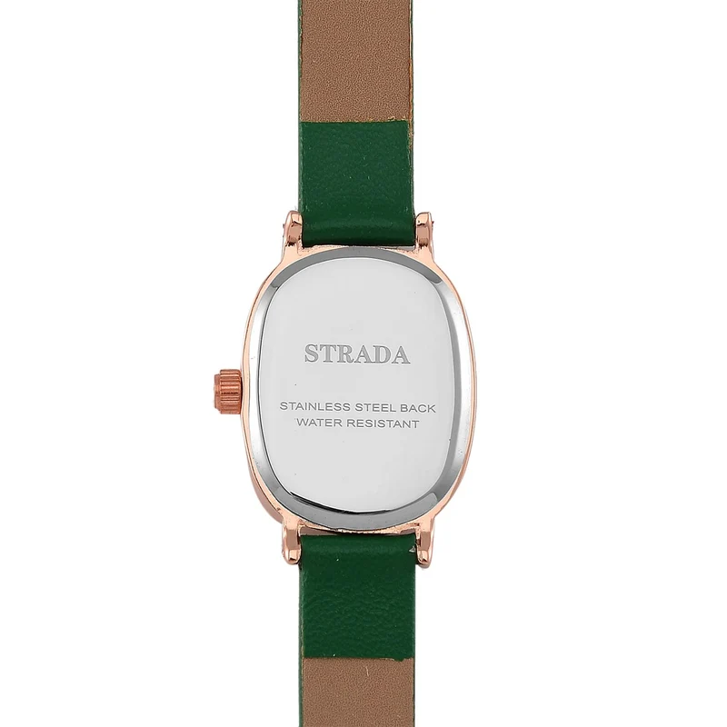STRADA PC21S Uhr mit Japanischem Uhrwerk, Roségoldfarbenem Gehäuse und Kaffeebraunem PU-Armband