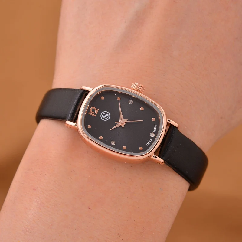 STRADA PC21S Uhr mit Japanischem Uhrwerk, Roségoldfarbenem Gehäuse und Kaffeebraunem PU-Armband