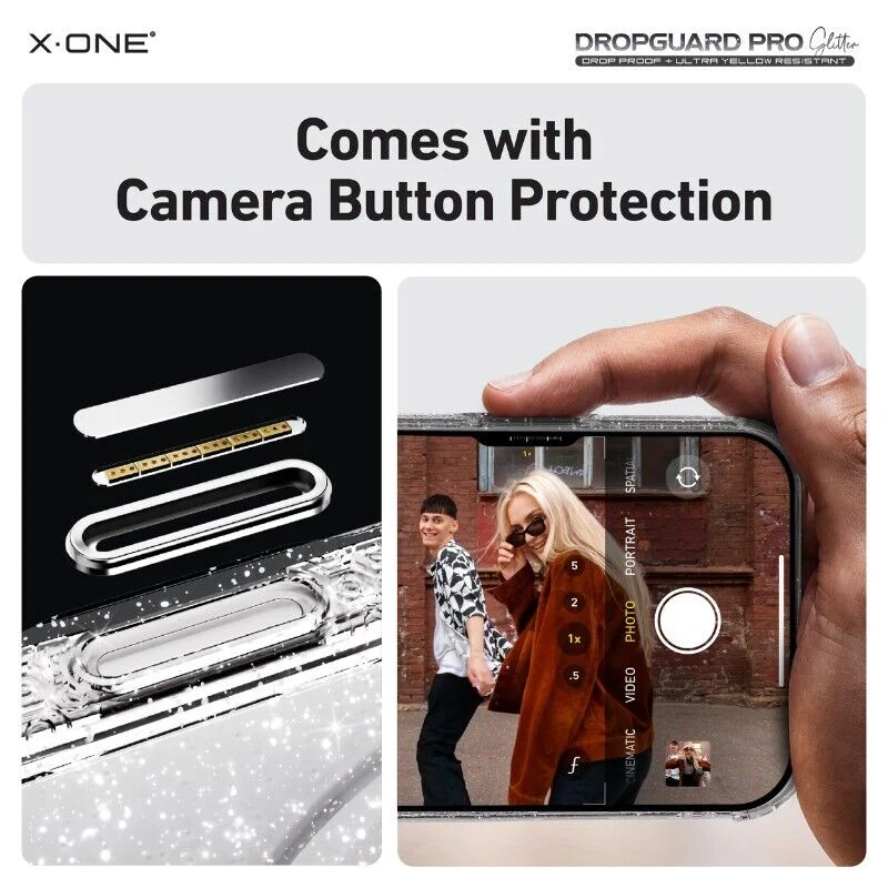 X.One [Mgsafe] Glitter Impact Protection Case iPhone 17 Pro - Glitter Clear