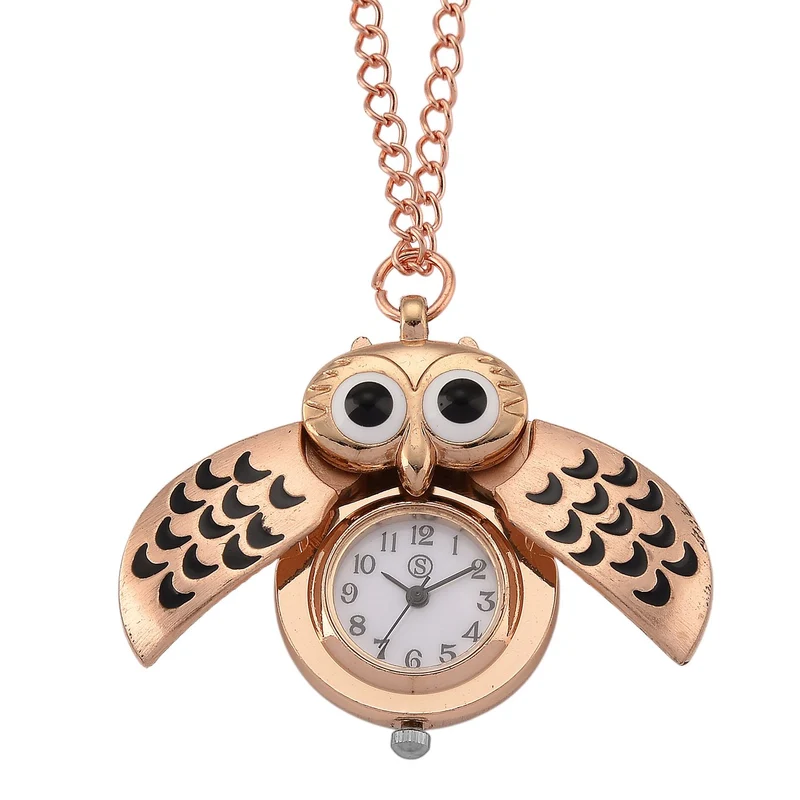 STRADA Eulen-Uhr, Aufklapp-Flügel-Design PC21S Japanisches Uhrwerk, Edelstahlboden, wasserresistenter Konstruktion, Silberfarben