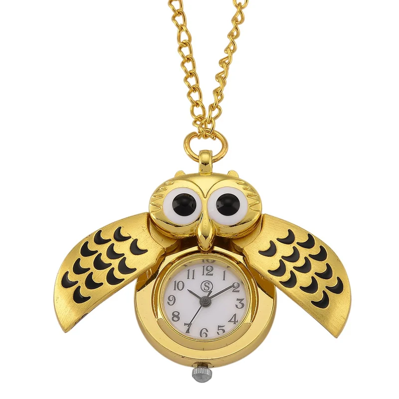 STRADA Eulen-Uhr, Aufklapp-Flügel-Design PC21S Japanisches Uhrwerk, Edelstahlboden, wasserresistenter Konstruktion, Silberfarben