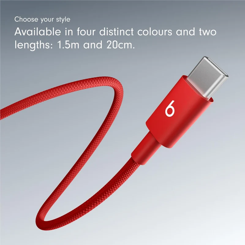 Beats USB-C to USB-C Woven Cable 1.5m (Rapid Red)