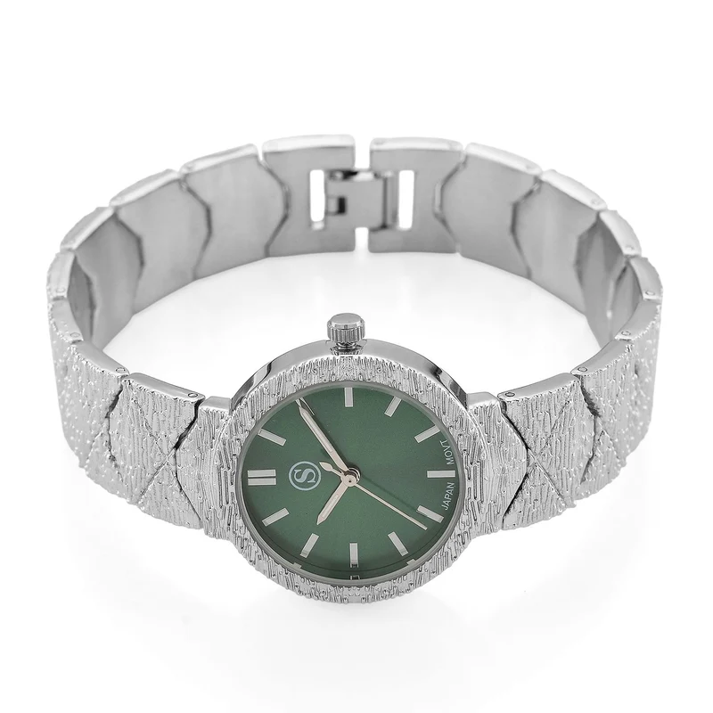 STRADA - Japanisches Uhrwerk, Weiß Zifferblatt mit Roségoldplattiertem Alloy Armband, 20 cm