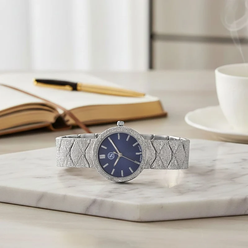 STRADA - Japanisches Uhrwerk, Weiß Zifferblatt mit Roségoldplattiertem Alloy Armband, 20 cm