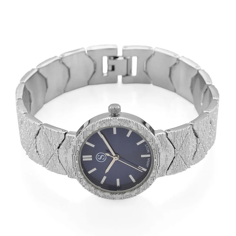 STRADA - Japanisches Uhrwerk, Weiß Zifferblatt mit Roségoldplattiertem Alloy Armband, 20 cm