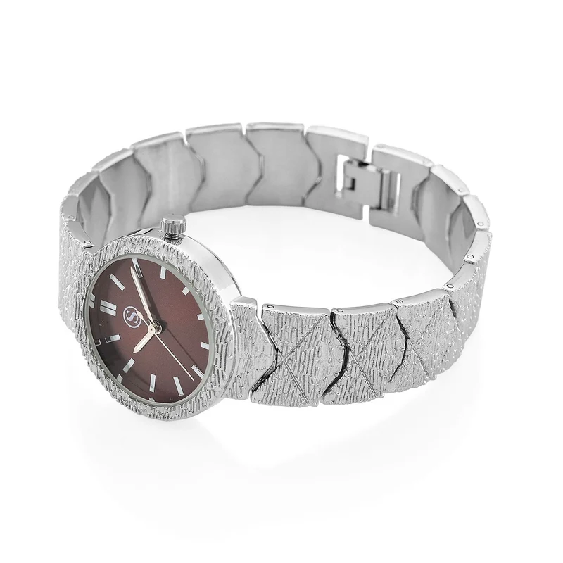 STRADA - Japanisches Uhrwerk, Weiß Zifferblatt mit Roségoldplattiertem Alloy Armband, 20 cm