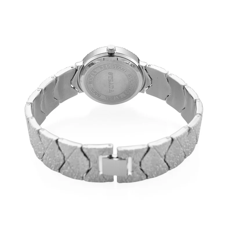 STRADA - Japanisches Uhrwerk, Weiß Zifferblatt mit Roségoldplattiertem Alloy Armband, 20 cm