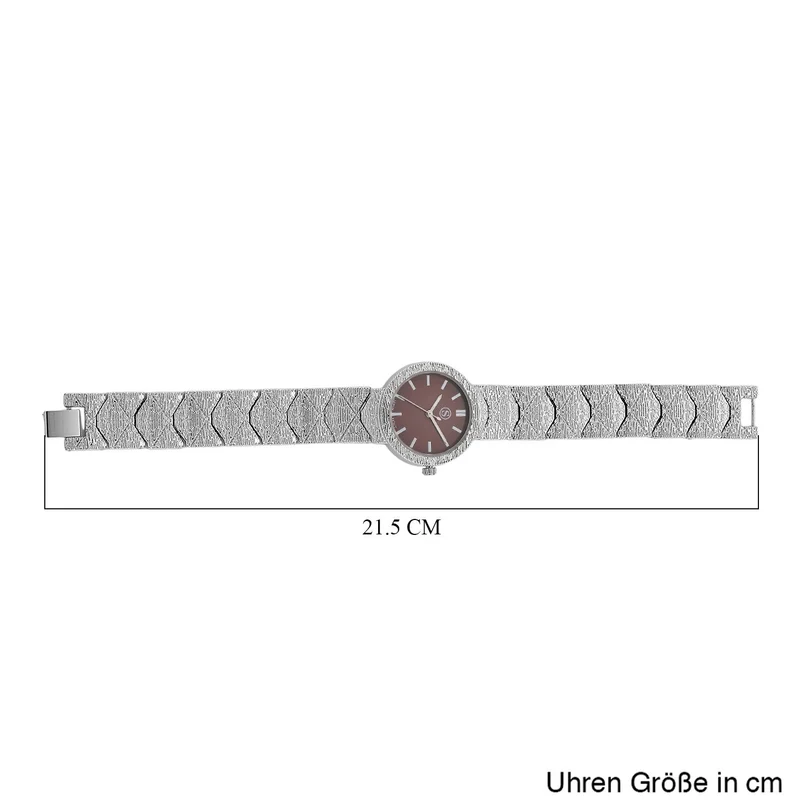 STRADA - Japanisches Uhrwerk, Weiß Zifferblatt mit Roségoldplattiertem Alloy Armband, 20 cm