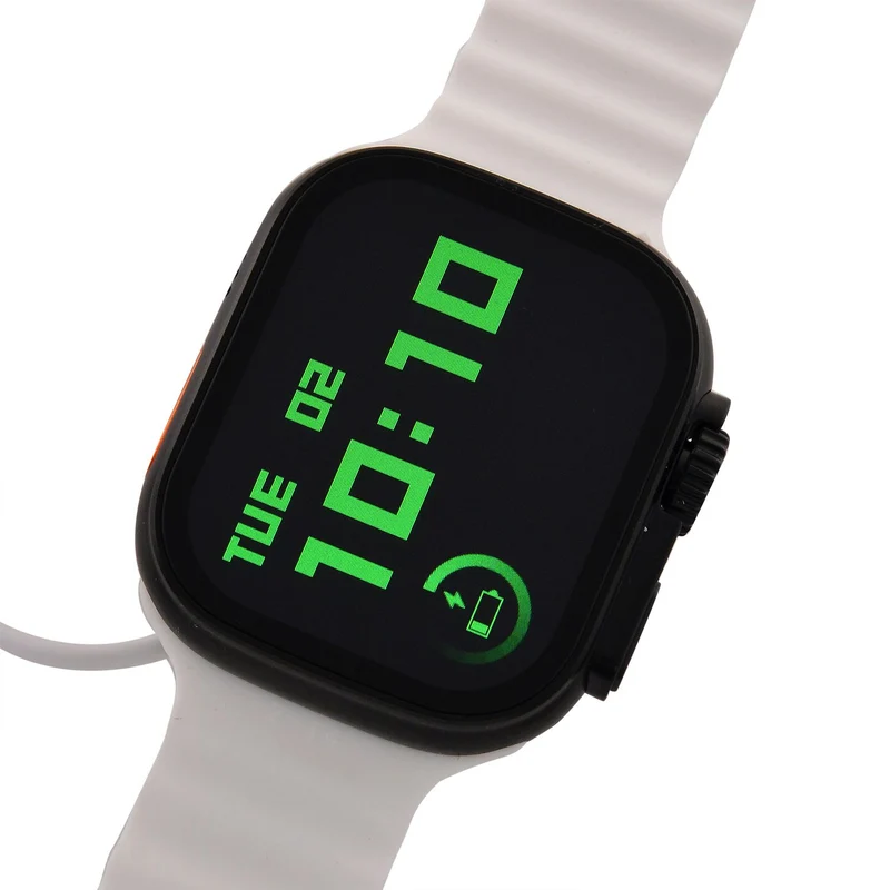 I20 Ultra 2 Max Suit - 10-in-1 Smartwatch-Komplettset mit Smartwatch, Gold-Drehkrone, Kopfhörern, Displayschutz, Ladekabel und 7 Wechselarmbändern, goldfarben