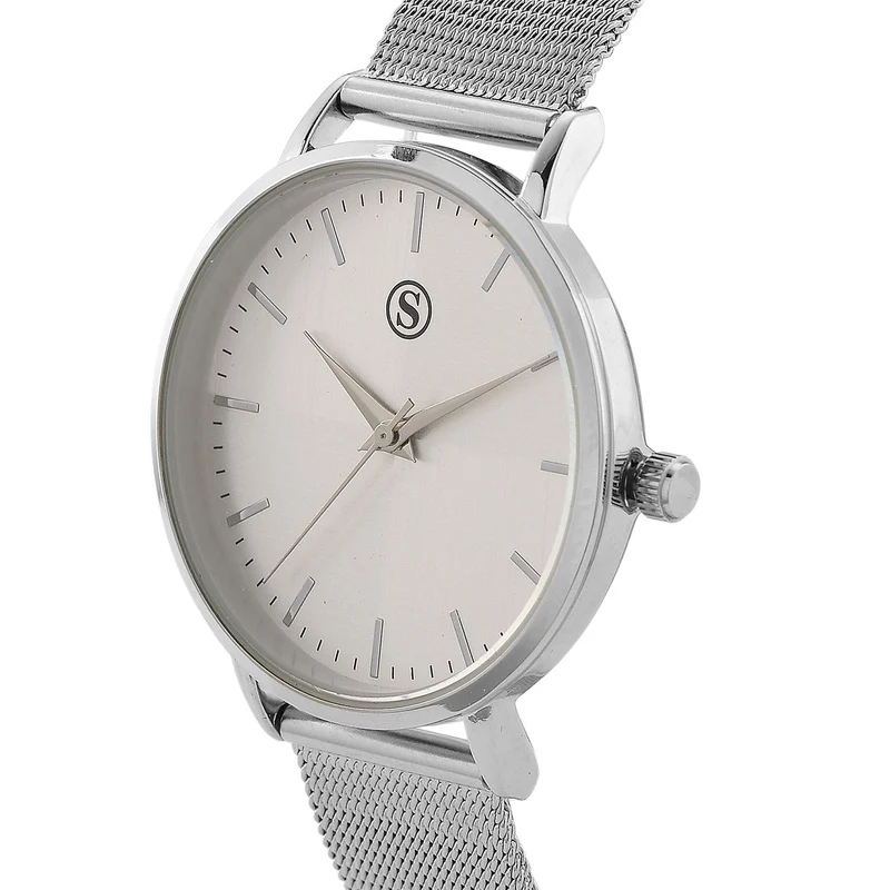 STRADA Armbanduhr, zweifarbiges Sonnenschliff Zifferblatt, goldfarben, 316L Edelstahl Mesharmband
