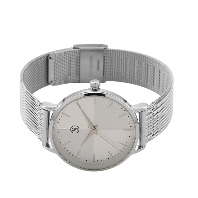 STRADA Armbanduhr, zweifarbiges Sonnenschliff Zifferblatt, goldfarben, 316L Edelstahl Mesharmband
