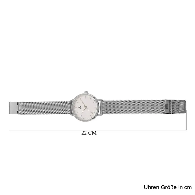 STRADA Armbanduhr, zweifarbiges Sonnenschliff Zifferblatt, goldfarben, 316L Edelstahl Mesharmband