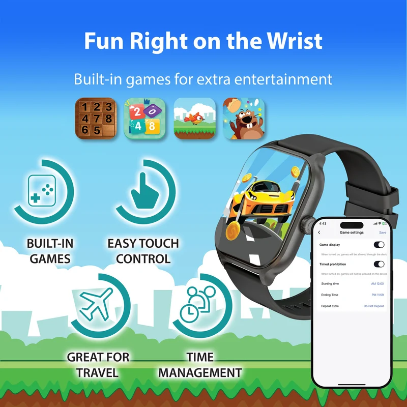 v-Fitness Kids Smart Watch with Location Finder (Black)