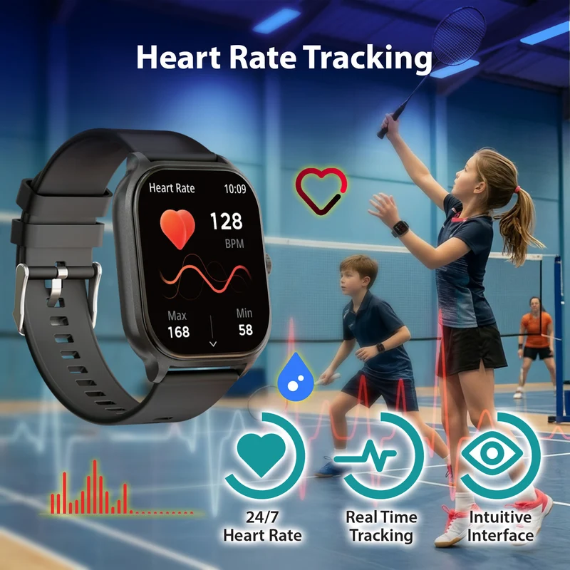 v-Fitness Kids Smart Watch with Location Finder (Black)
