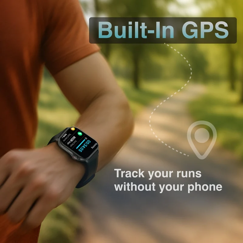 V-Fitness GPS Smart Watch with 2.1 Inch AMOLED Display (Black)